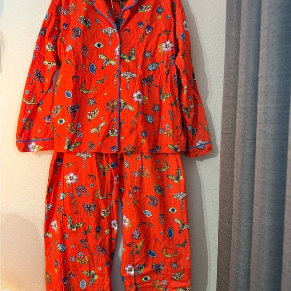 Anthropologie LyreBird long sleeve flannel pajama shirt and pants - Picture 6 of 10